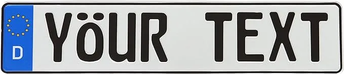 ป้ายทะเบียนแถบข้างประเทศยุโรปสั่งทำพิเศษ